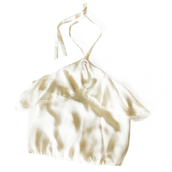 ALICE + OLIVIA "Monet" Ruffled Silk Halter Top NWT - Picture 5 of 16